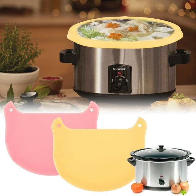 NUAHRHY Silicone Slow Cooker Liners Slow Cooker Divider Leakproof Hear-Resistant Slow Cooker Insert Liner Dishwasher Safe Slow Cooker Accessories for Most 6-8 Quart Oval or Round Pot