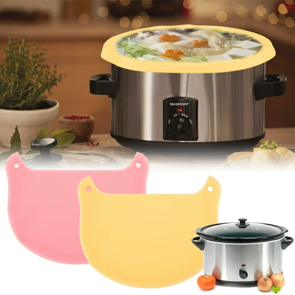 NUAHRHY 2 Pack Silicone Slow Cooker Liners Reusable Fit 6-8 Quarts Crockpot Leakproof & Easy Clean Bags Liners for Oval or Round Pot
