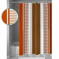 thumbnail image 4 of Burnt Orange Farmhouse Waterproof Fabric Shower Curtain, Orange Brown Striped Shower Curtain for Bathroom Curtains Bathtubs Hotel Washable Shower Curtains with 12 Hooks Small 36x72in, 4 of 6