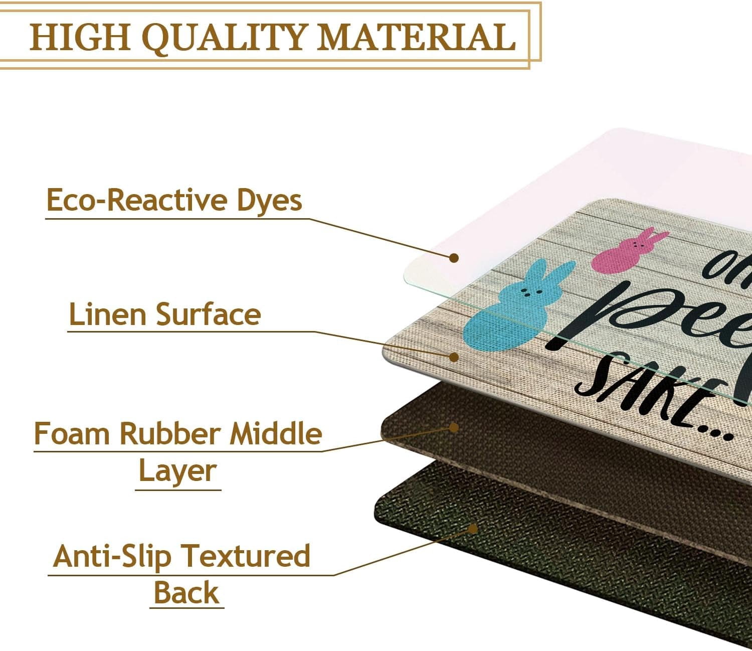 Easter Door Mat 30 X 17 Inch Oh for Peeps Sake Doormat Indoor Outdoor Entrance Floor Rug Non Slip Spring Summer Decor Rubber Welcome Mats
