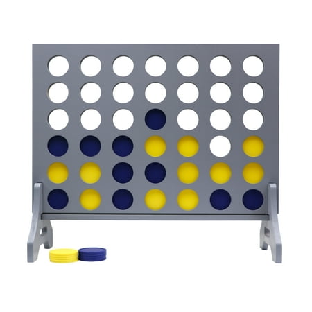 Tailgating Pros Premium Giant Four in a Row with Carrying Case - Jumbo Oversized Outdoor Yard Game - Connect Multiple Pucks in a Row to Win - Many Puck Colors Available!