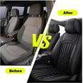 thumbnail image 3 of JIAMAOXIN 2 pieces of all season universal front leather seat covers, suitable for most pickup trucks, sedans, SUVs (Black), 3 of 5