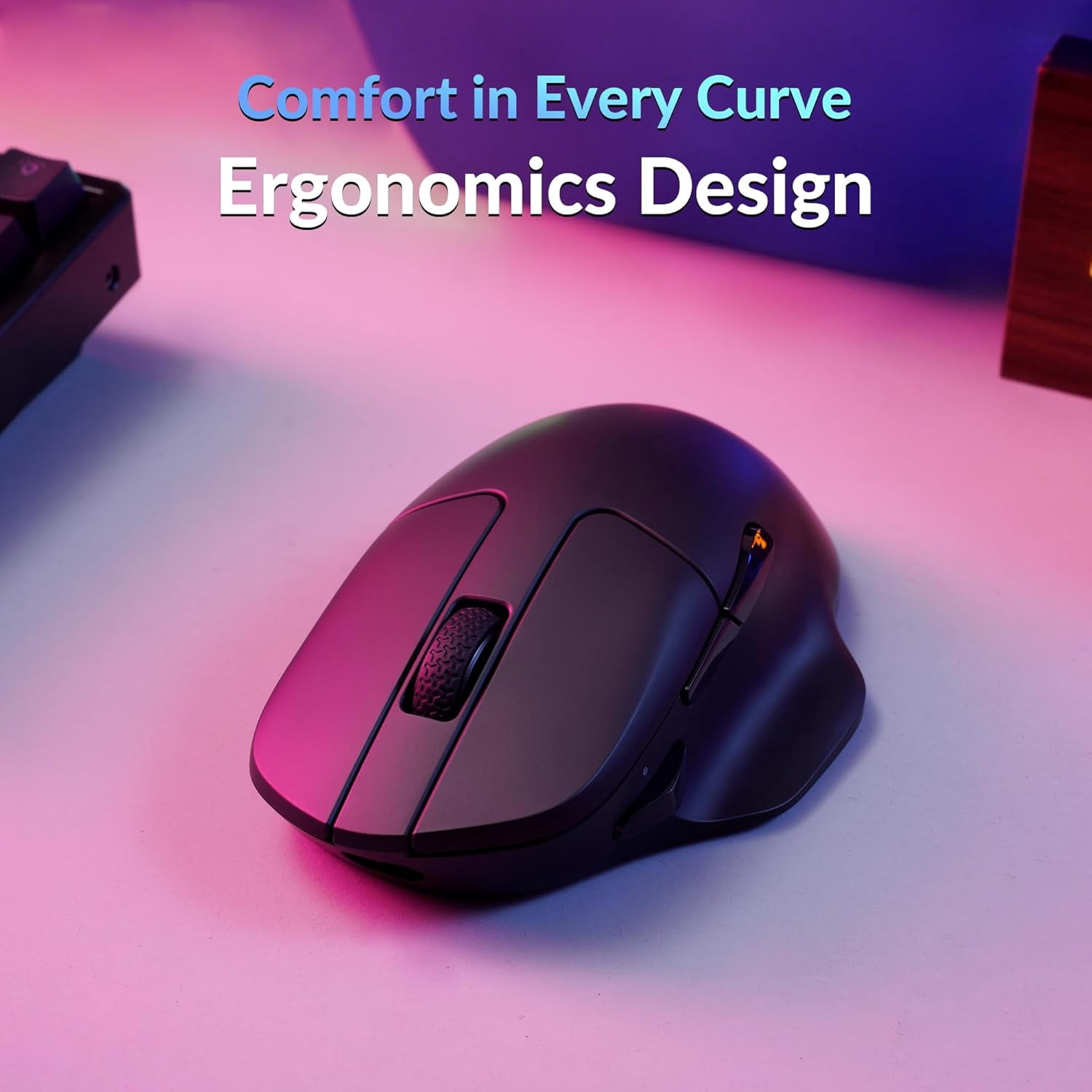 Keychron M7 8K Wireless Mouse, 2.4G/Bluetooth/Wired, Lightweight Ergonomic, PAW3950, Black