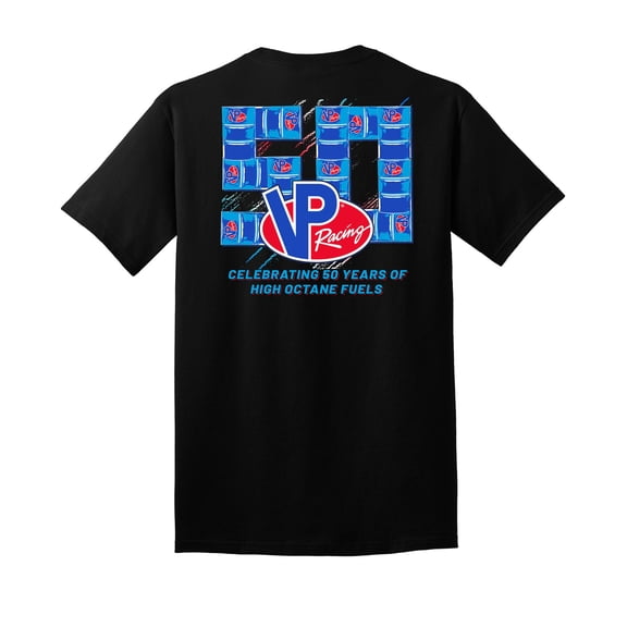 VP Racing Fuels Shirt - Fuel Cans 50th Anniversary Tee - Softstyle Preshrunk Men's T-Shirt - Officially Licensed VP Apparel