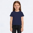 thumbnail image 2 of NinXxx Kids Soft Breathable Basic Round Neck Short Sleeve Tee Top Navy 11-12 Years, 2 of 7