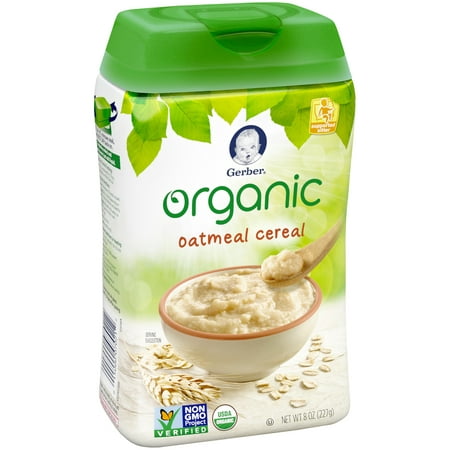 oatmeal baby food 8 Organic Baby Single Cereal, Grain Oatmeal Gerber oz