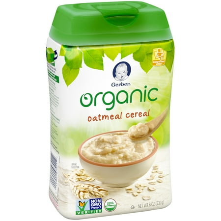 Gerber Organic Single-Grain Oatmeal Baby Cereal, 8 oz