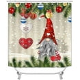 4PCS Red Buffalo Plaid Truck Shower Curtain Set, Leopard Print Xmas Tree Winter Holiday