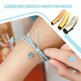 thumbnail image 3 of Qarigey de cuero de acero inoxidable, conector de cuerda, brazalete para adultos, extremo del cordón, tapa, punta, fabricación de joyas, Ropa, zapatos y accesorios Miscelánea Negro 4 mm Qarigey AP015610-06B, 3 of 6