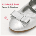 thumbnail image 4 of Toddler & Little Girl Bow-Accent Ballet Flats – Soft Sole Non-Slip Dress Shoe, 4 of 10