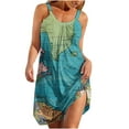 thumbnail image 2 of ICHUANYI Clearance Women's Summer Comfortable Fashion Casual Sleeveless Round Neck Printed Dress(Green, S) ICHUANYI WER2023081203591, 2 of 4