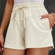 thumbnail image 3 of Pantalones cortos Estrela con cordón para mujer, cintura elástica, cintura alta, bolsillos laterales de Color puro, pantalones cortos de pierna ancha para mujer Albaricoque L, 3 of 6