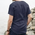 thumbnail image 6 of Men's Short Sleeve Causal Henley Shirt Holiday T-shirt Tops, 6 of 6
