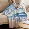 thumbnail image 4 of Throw Blanket for Couch Blue Waves Soft Fleece Flannel Blankets Cozy Lightweight Blanket for Home Sofa Living Room SKy Cloud Beach Bed Throws 50" x 60", 4 of 9