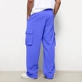 thumbnail image 5 of Dresfit Mens Cargo Pants Drawstring Wide Leg Baggy Sweatpants Open Bottom Hiking Joggers Summer 2026 Straight Leg Big and Tall Workout Sweat Pants Royal Blue 3XL, 5 of 8