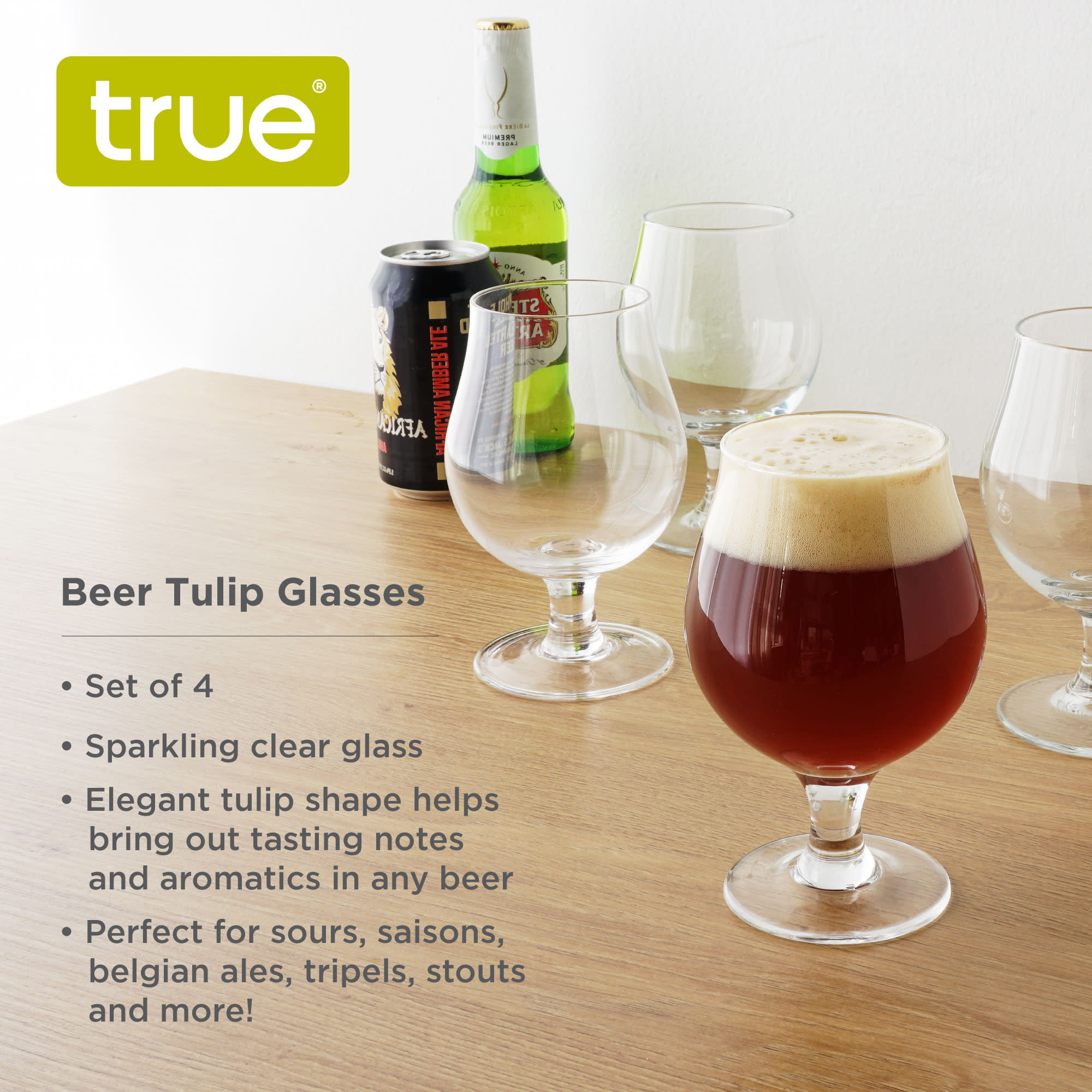 True - IPA Beer Glasses 4pk