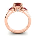 thumbnail image 4 of 2.50 Carat Stylish Round Cut Garnet & Red Ruby Gemstone 3-Stone Wedding Ring for her Solid 14K Rose Gold Size 4 by Diamond-Capitals, 4 of 8