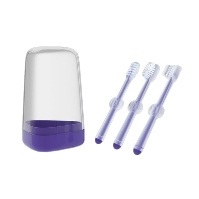 Baby Toothbrush Set, Infant Teething Toothbrush, Silicone Tongue Cleaner, U Shape Toothbrush, Baby Oral Care Kit with Storage Case