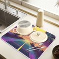 thumbnail image 2 of Yayeee Dish Drying Mat for Kitchen Counter 18" x 24" Microfiber Super Absorbent Coffee Decorative Pad, Neon Road, 2 of 7