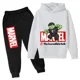 thumbnail image 3 of Sudadera con capucha y pantalones de Hulk de Los Vengadores de Marvel para niños, 2 piezas, trajes de primavera y otoño, ropa para niño y niña, sudadera con estampado de dibujos animados, conjuntos de, 3 of 5
