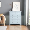thumbnail image 6 of Drawer Dresser Bar Cabinet,Buffet Sideboard With Retro Shell Handle, Solid Wood Frame Buffet Service Counter for Dining Room,living Room, Kitchen, 6 of 6