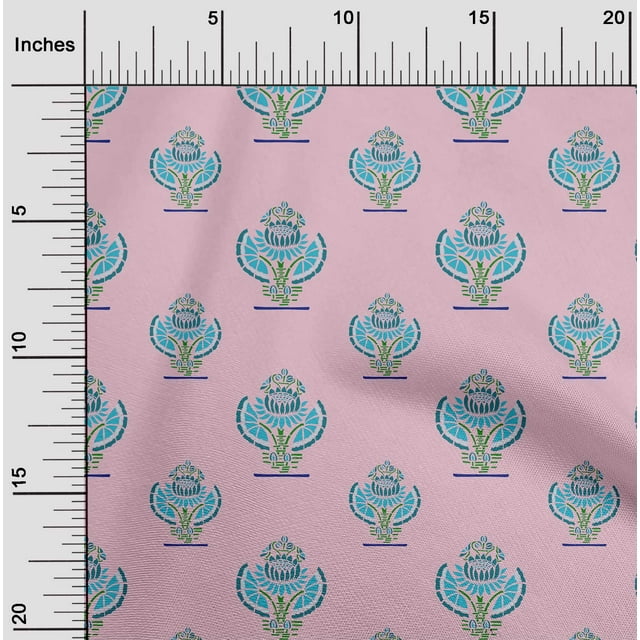 oneOone Viscose Chiffon Fabric Floral Block Printed Craft Fabric BTY 42 Inch Wide
