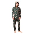 thumbnail image 3 of Zwiiyzr Family Christmas Pajamas Matching Sets for Men Fawn Deer Printed Hooded Onesie Holiday Nightwear With Long Pants Zipper Jumpsuit Sleepwear Loungewear Wear Daddy Green, 3 of 6