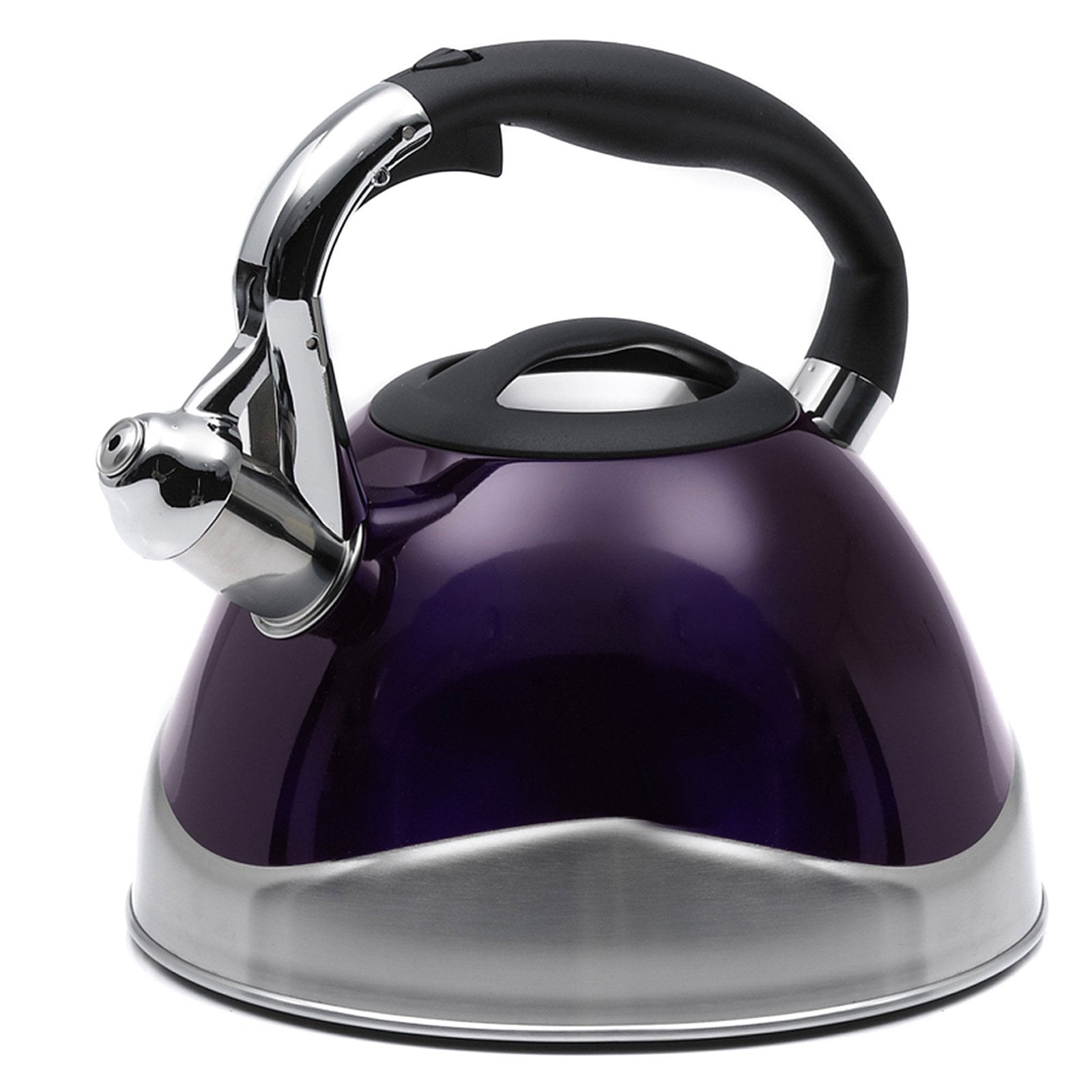 NEW PURPLE 3.5L STAIINLESS STEEL LIGHTWEIGHT WHISTLING KETTLE CAMPING CORDLESS