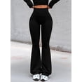 thumbnail image 5 of Workout Leggings Womens No Front Seam Straight Leggings High Waist Gym Yoga Pants Black M, 5 of 8