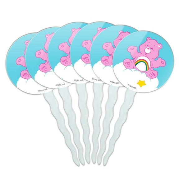 Care Bears Cheer Bear Cupcake Picks Toppers Decoration Set of 6