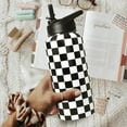 thumbnail image 5 of 32oz Checkered Stainless Insulated Aater Water Bottle with Straw,Checkered Gym Hiking Sports Coffee Mug Cup Water Bottles,Checkered Gifts for Women,Checkered Decor Stuff Accessories, 5 of 6