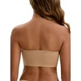 thumbnail image 3 of INSPIRE CHIC Women's Strapless Seamless Push Up Wirefree Padded Bandeau Non-Slip Silicone Tube Bras XL Khaki, 3 of 4