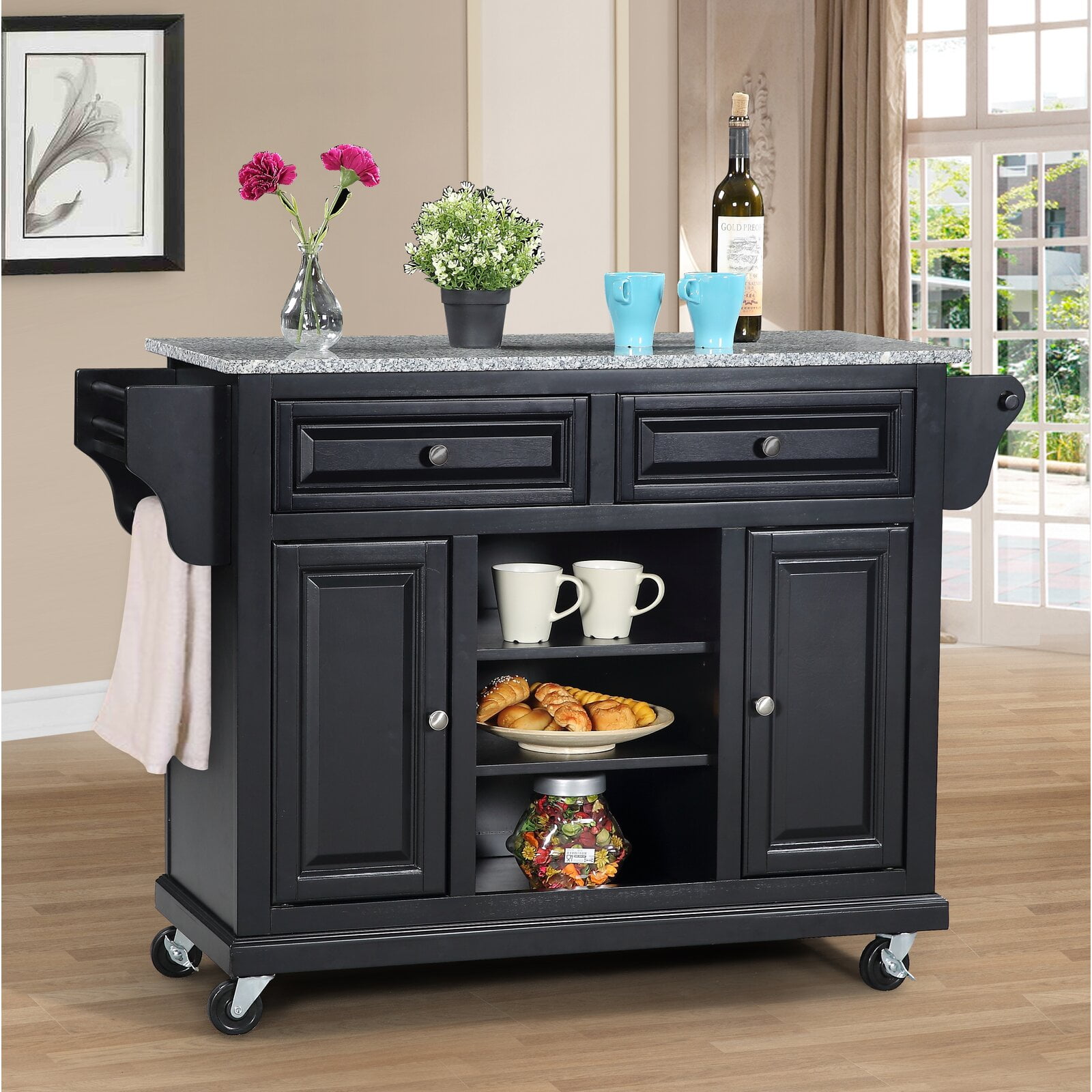 Raynham Kitchen Island with Granite Top