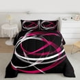 thumbnail image 2 of Castle Fairy Teens Female Men Stripes Twin Comforter Sets,Swirl Lines Bedding Set, 2 of 8