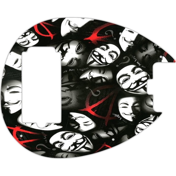 WD Custom Pickguard For Sterling By Music Man SB14 Bass #H02 Anonymous Graphic