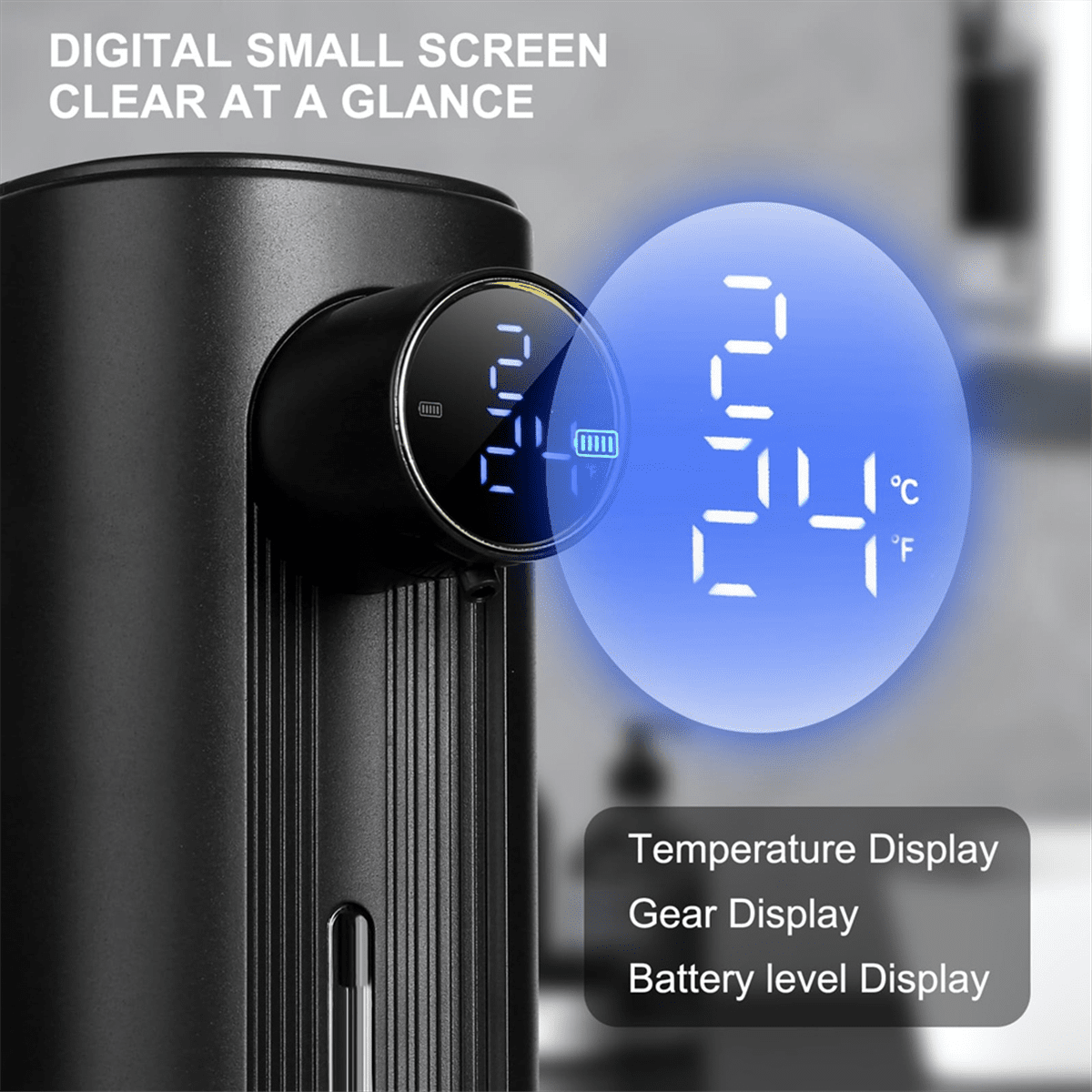 Touchless Automatic Foaming Soap Dispenser 11.83Oz, 5 Adjustable Levels, Suitable For Kitchen & Bathroom Foam Black