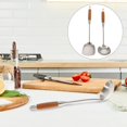 thumbnail image 3 of Juego de 2 cucharas PENGJTMXG Espátula Cuchara de cocina de acero inoxidable y madera, 3 of 5