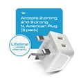 thumbnail image 4 of Ceptics CT-7 UK, Dubai, Ireland Travel Adapter Plug - Type G (3-Pack), 4 of 11