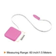 thumbnail image 2 of 2 Pack Square Retractable Measuring Tape 150cm/60-inch Soft Leather Case Tailors Tape Measure, Magenta, 2 of 6