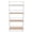 Natural, variant on Bookcase, Contemporary Style, White Painted Metal & Natural Wood, Home Office Decor Storage