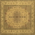 thumbnail image 1 of Ahgly Company Indoor Square Medallion Brown Traditional Area Rugs, 3' Square, 1 of 4