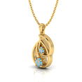 thumbnail image 2 of Gold Plated Round Opal Double-Up Teardrop-Style Pendant Engagement Gift For Sister || Ali Baba Jewellery, 2 of 5
