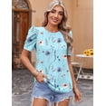 thumbnail image 4 of Zeagoo Womens Tops Short Sleeve Summer Cute T Shirts Crewneck Blouses Dressy Casual Tunics Office Work Tops, 4 of 4