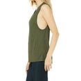 thumbnail image 3 of Mafoose Women's drapey fit Side seamed Flowy Scoop Muscle Tank Heather Olive Small, 3 of 5