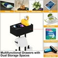 thumbnail image 4 of Free Standing Toilet Paper Holder with Shelf,Stand Mega Roll Toilet Paper Holder with Storage,Freestanding Tp Holder with Drawer for Wipes,No Drill,Matte Black,Bathroom, 4 of 6