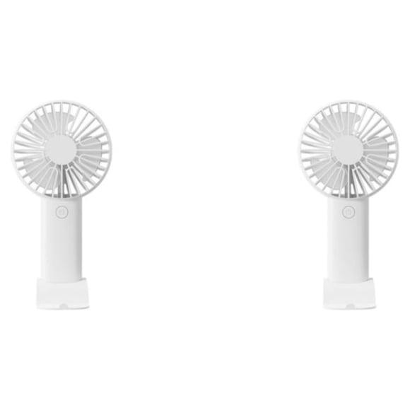 Wosthever Reemplazo de ventilador portátil Interruptor de botón de color sólido Recargable 3 engranajes Escritorio Ventilador de Blanco Tipo 1 2Conjunto