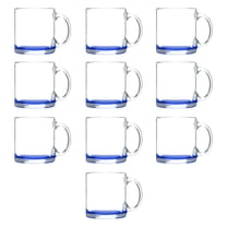 Libbey Clear Glass Coffee Mugs 13 oz. Set of 10, Bulk Pack - Perfect for Coffee, Tea, Espresso, Hot Cocoa, Other Beverages - Blue