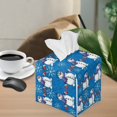 thumbnail image 4 of Renewold Christmas Tissue Box Cover Cute Snowman Snowflake PU Leather Tissue Box Holder Holiday Decoration for Bathroom,Kitchen,Bedroom,Office Desk,Nightstand, 4 of 5