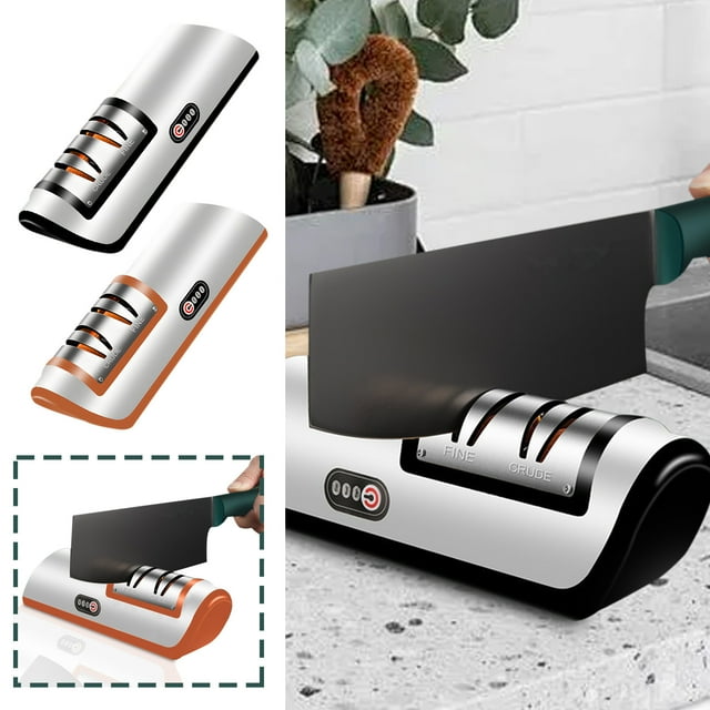 Jiaeri 4 Stage Knife Sharpener,Tungsten Steel Kitchen Knife Sharpening Tool,Multifunctional Automatic Knife Sharpener,Easy to Use Household Sharpener for Blunt Knives,Non-Slip Base