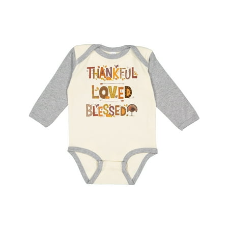 

Inktastic Thankful Loved Blessed Gift Baby Boy or Baby Girl Long Sleeve Bodysuit